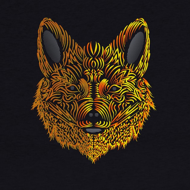 Psychedelic Fire Fox by slippery slope creations